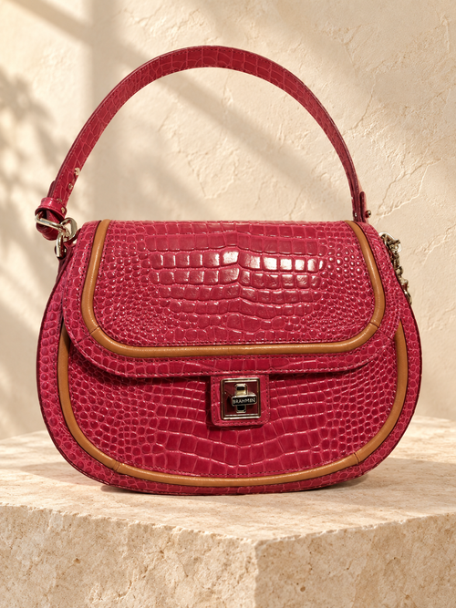 Brahmin Cynthia Shoulder Bag — Paradise Pink Darlington — warm cream studio