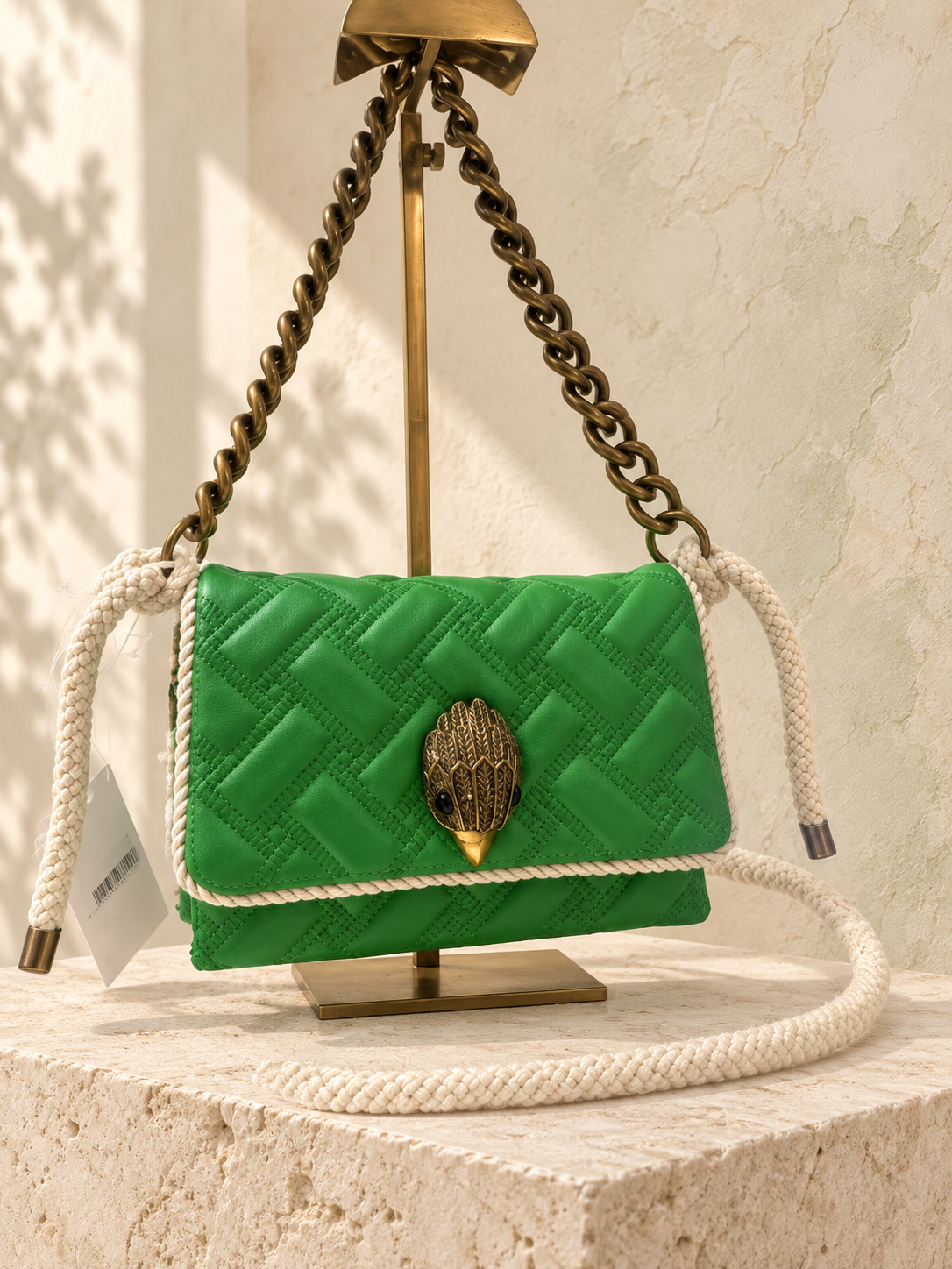 Kurt Geiger London Kurt’s Cabana Mini Kensington — Green — warm cream studio