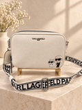 Karl Lagerfeld Paris Maybelle Crossbody — Cream Icons — warm cream studio