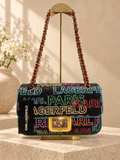 Karl Lagerfeld Paris Agyness Shoulder Bag — Signature Neon — cream studio