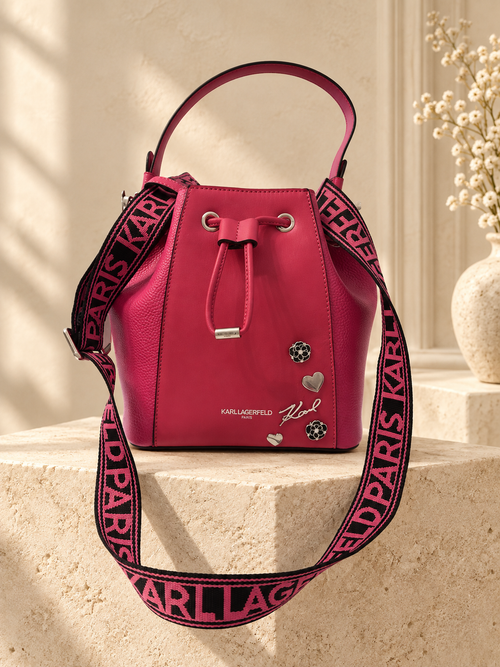 Karl Lagerfeld Paris Adele Bucket Bag — Fuchsia — cream studio