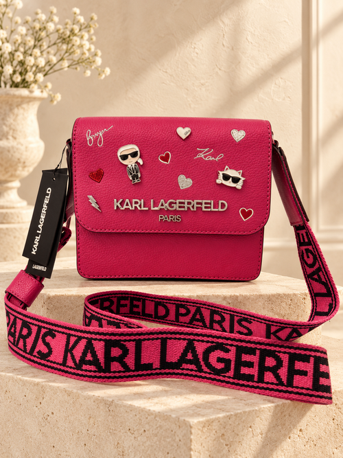Karl Lagerfeld Paris Annette Crossbody — Fuchsia — cream studio